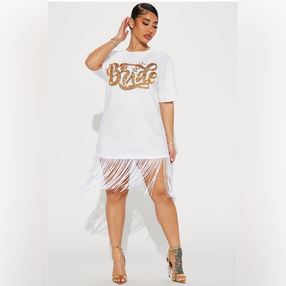 Fashion Nova bride sequin mini dress